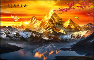 珠峰雪山日照金山