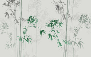 新中式水墨竹子电视背景墙装饰画