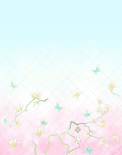 梦幻花卉蝴蝶渐变汉服