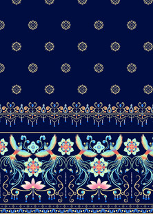 中式传统花卉几何图案汉服