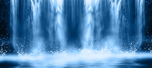 高清蓝色瀑布