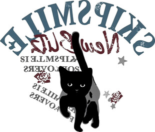 黑猫于复古文字间漫步