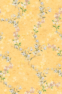 黄色花卉图案背景纹理