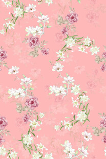 粉色花卉图案布料纹理