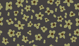 深绿背景上的黄色小花