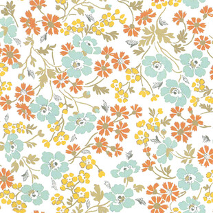 多彩花卉无缝图案背景