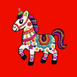 彩色卡通装饰马图案