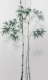 竖幅水墨竹子