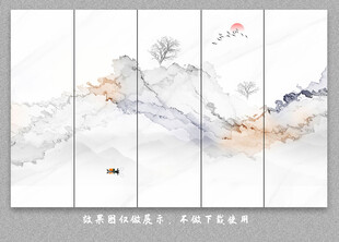 抽象线条水墨大理石背景墙