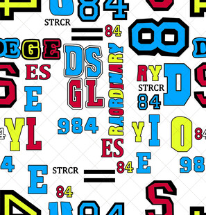 多彩数字字母图案背景