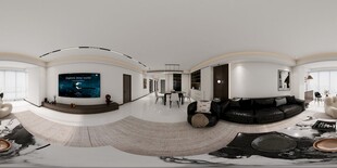 现代简约风客厅全景