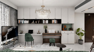 现代简约风书房室内设计