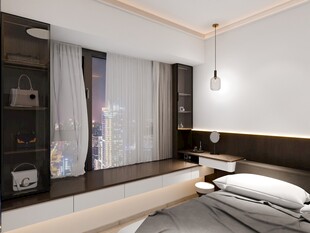 现代简约风卧室温馨场景