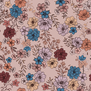复古花卉图案布料