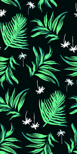 热带绿叶无缝图案背景