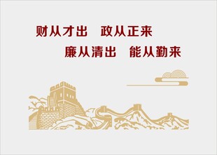 廉政文化财政文化墙海报