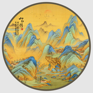 传统古风山水画背景图