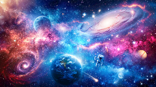 璀璨星空外太空星球宇宙黑洞背景