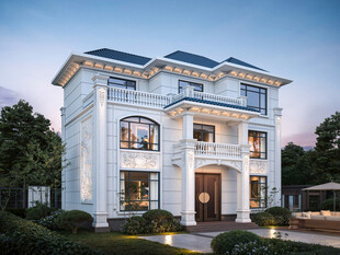 农村三层欧式别墅外观设计图效果