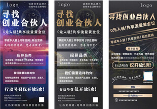 合伙人展架海报