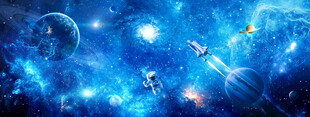 太空飞船宇航员星空宇宙星球背景