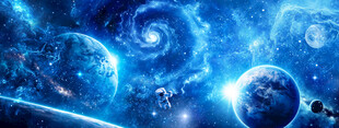 宇宙漩涡黑洞太空宇航员星球背景