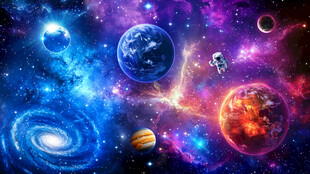 梦幻银河星空外太空宇宙星球背景