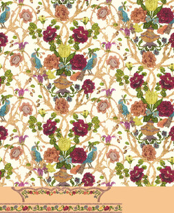 花卉鸟类图案精美布料