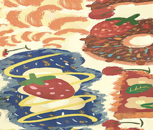 手绘多彩美食插画