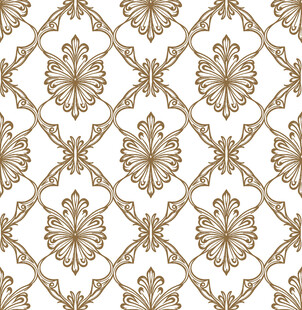 金色复古花纹无缝图案