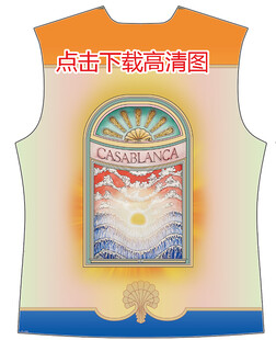 彩色图案背心设计图