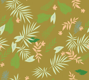 清新热带植物花纹图案