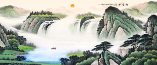 山水画卷中的壮丽自然景观