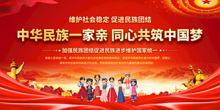 民族团结标语展板