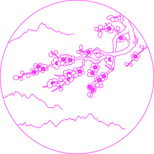 梅花线条 矢量图