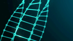 基因蓝色网格状线条抽象图案