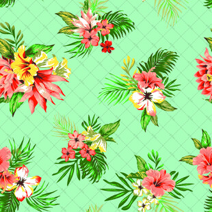 清新花卉绿植图案背景