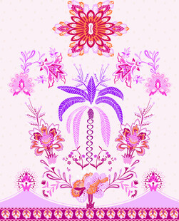 精美花卉棕榈树装饰图案