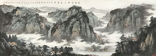 国画水墨山水风景图