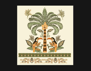 数码印花 复古棕榈树