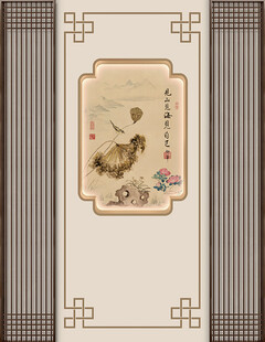 玄关荷花形象墙
