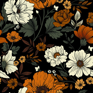 数码印花 花卉图案背景
