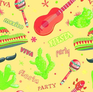 墨西哥派对主题图案背景