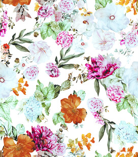 水彩花卉 数码印花