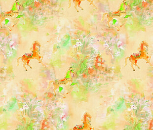 水彩风动物图案背景图