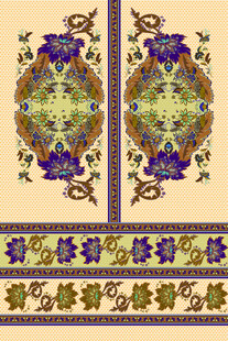 复古花卉对称精美图案