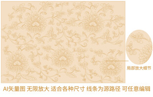吉祥纹样缠枝纹莲花纹卷草纹底纹