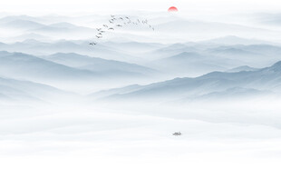 新中式群山背景墙