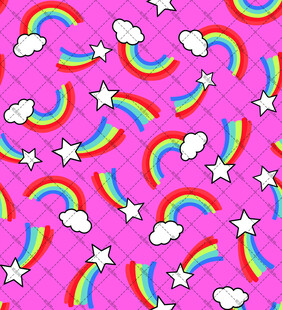 梦幻彩虹星星云朵图案