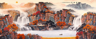 聚宝盆风水画鸿运当头